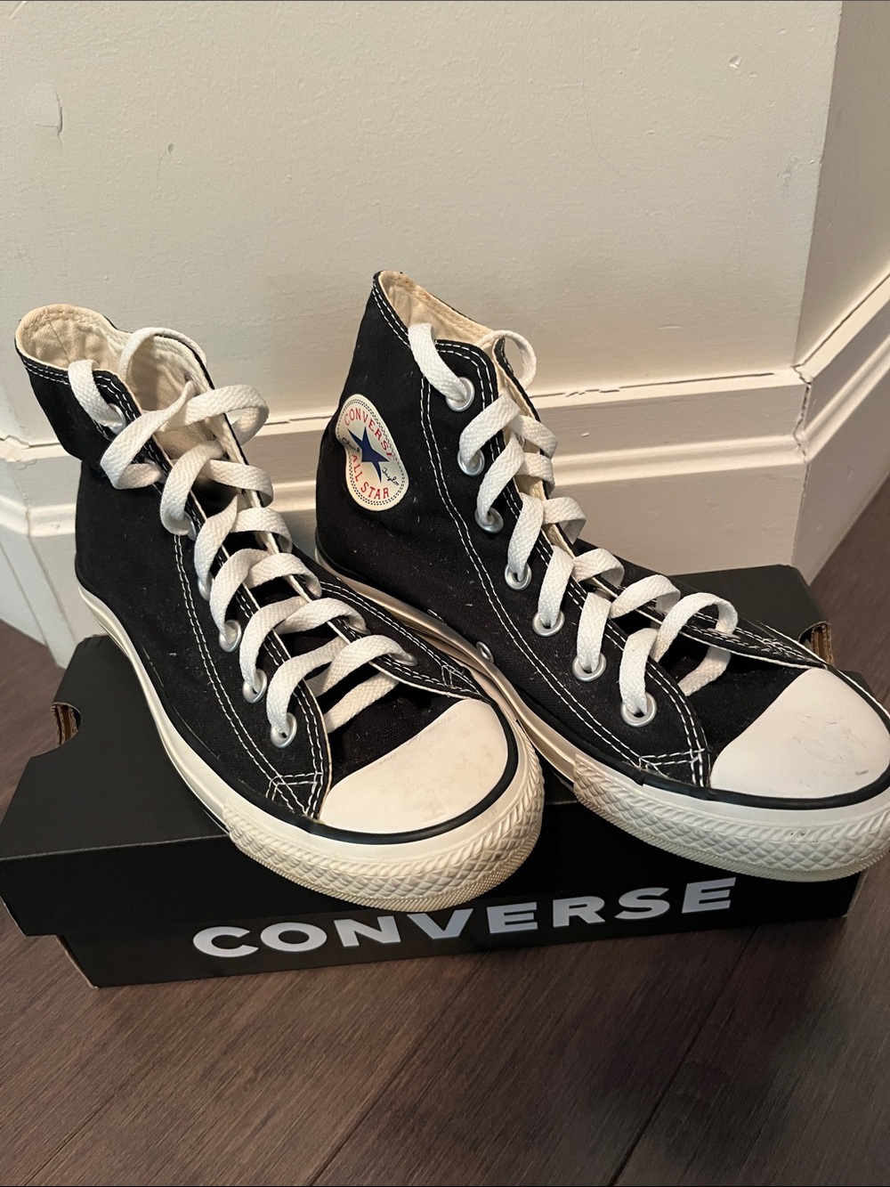 Converse Black and White High Top Sneakers